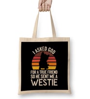 True Friend Westie West Highland Terrier Dog Fan Puppy Owner Bez Çanta Uzun Saplı