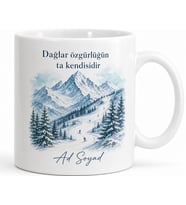 Kış Tatili Kayak Tasarımlı Baskılı Porselen Kupa Bardak Hediye
