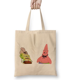 Süngerbob Dirty Dan and Pinhead Larry Bez Çanta Uzun Saplı