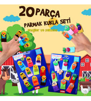 2 Set - 20 Parça Tox Emojiler ve Sebzeler Parmak Kukla T106 T104