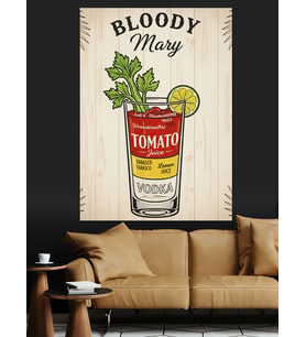 Bloody Mary Cocktail Posteri Dekoratif Kanvas - Mdf Ahşap Tablo