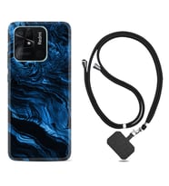 Xiaomi Poco X3 Pro M4 Pro X4 Pro C40 10C Kılıf Boyun Askılı Silikon Blue MArble 1379