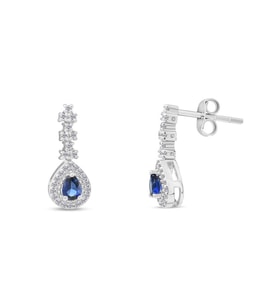 0.55 Karat Safir Pırlanta Küpe