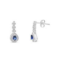 0.55 Karat Safir Pırlanta Küpe