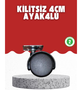 4 Cm Kilitsiz Tekerlek Ayak Seti Zemin Koruyucu
