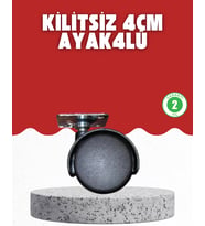 4 Cm Kilitsiz Tekerlek Ayak Seti Zemin Koruyucu
