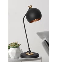 Modern Siyah ve Sarı Metal Masa Lambası, Şık ve Dayanıklı Tasarım (Krem)