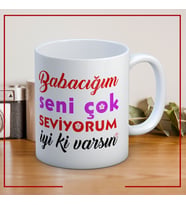 İyi ki Varsın Babalar Günü Baskılı Kupa Bardak Kahve Kupa Bardak