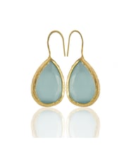 Kadir Jewellery 22 Ayar Altın Kaplama Damla Taşlı Küpe -El İşçiliği Ve Hipoalerjenik Küpe