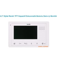 Pratik Kart 4.3" Dijital Renkli Tft Kapasitif Dokunmatik Butonlu Daire İçi Monitör