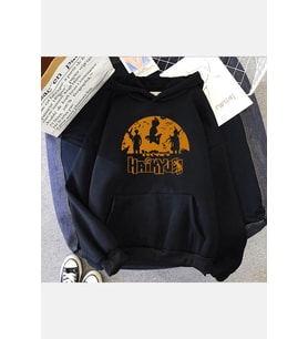 Haikyuu Kapşonlu Sweatshirt (Siyah)