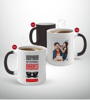 BK Gift Kişiye Özel Babalar Günü Hediyesi Fotoğraflı Sihirli Kupa Bardak-55 (Beyaz)