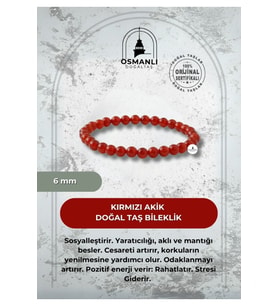 Kırmızı Akik 6mm Doğal Taş Bileklik