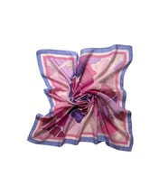 Pembe Mor Geometrik Desenli Eşarp