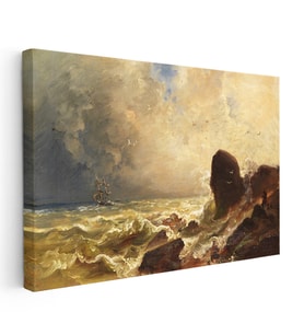 Kanvas Tablo William Trost Richards Fırtınalı Deniz Ressam Tablosu Ev Ofis Duvar Dekoru