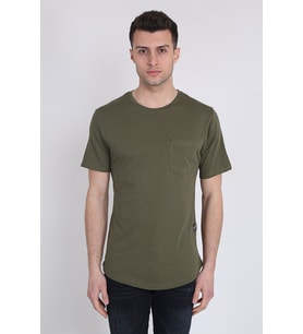 Erkek Kısa Kollu Oval Kesim Cepli T-Shirt 20Y-3400728-01 Haki
