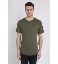 Erkek Kısa Kollu Oval Kesim Cepli T-Shirt 20Y-3400728-01 Haki