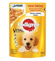 Pedigree Pouch Tavuklu Yavru Köpek Konservesi 100 gr (Kahverengi)