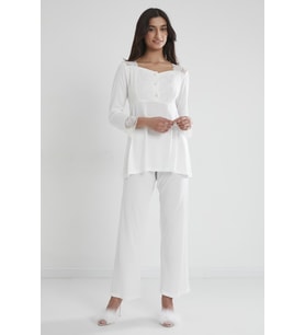 Penye Dantelli Pijama Takımı