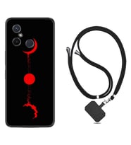 Xiaomi Redmi 12C Kılıf Silikon Boyun Askılı İpli Desenli Silikon Red Moon 1710