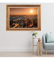 Altın Varaklı  Çerçeveli Paspartulu Tablo as862 (Gold)