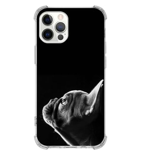 PrintiFy Apple iPhone 12 Pro Uyumlu Köpek 1 Baskılı Şeffaf Köşe Korumalı Antişok Kılıf