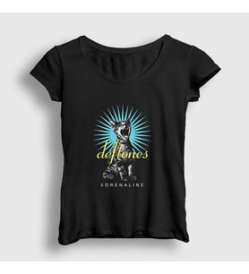 Presmono Kadın Siyah Adrenaline Deftones T-Shirt 374482tt