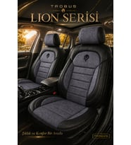 Peugeot 208 2012-2020 Uyumlu Lion Serisi 2+1 Ticari Tay Tüyü Füme Siyah Koltuk Kılıfı