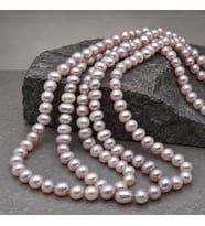 İnci Dizi Gümüş Yansımalı Somon Pembe 9*7 mm – Doğal Doku Royal Seri (63308)