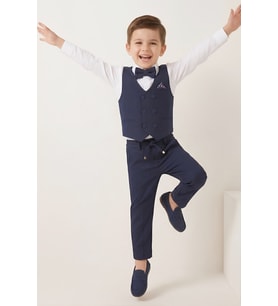 Erkek Çocuk Yelekli 4'lü Takım (Pantolon+Gömlek+Yelek+Papyon) 12661B MODANINO