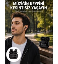 Northcity Ekranlı Bluetooth Kulak İçi Kulaklık - Siyah Yeni Nesil, Kablosuz Müzik Dinleme ve Çağrı Cevaplama