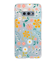 Samsung Galaxy S10E Kapak Çiçek Tasarımlı Şeffaf Silikon Kılıf