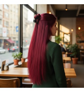 Fiber Sen Düz Yarım Ay + 2 Yan Çıt Çıt / Kızıl