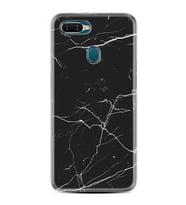 Oppo A5S A15 A16 A54 A55 A73 A74 Kılıf Desemli Silikon Siyah Mermer 1299