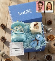 Kişiye Özel Karikatür Yemek Yapan Romantik Çift Hediye Kutusu - Kişiye Özel T Kupa, Atlı Karınca Müzik Kutusu, Peluş Anahtarlık Sevgililer Günü Hediyesi