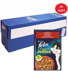 Sensation Sığır & Domatesli Kedi Yaş Maması (26 x 85 gr)