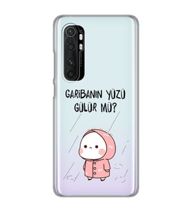 Xiaomi Mi Note 10 LITE Uyumlu Garibanın Yüzü Gülür mü? Tasarımlı Şeffaf Telefon Kılıfı