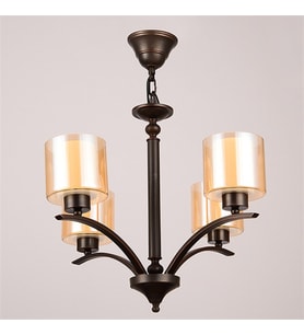 Avize Çarşısı Cenova Bakır Antik Renkli, 4 lü cam başlıklı Sarkıt Avize, BS.3007-53-04