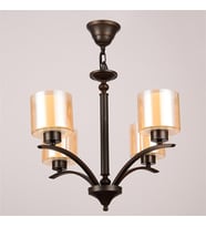 Avize Çarşısı Cenova Bakır Antik Renkli, 4 lü cam başlıklı Sarkıt Avize, BS.3007-53-04