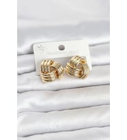 316L Çelik Gold Renk Sarmal Model Kadın Küpe