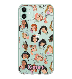 Apple Disney Girls Tasarımlı Şeffaf Telefon Kılıfı