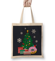 Happy Doughnut Around The Christmas Tree Bez Çanta Uzun Saplı