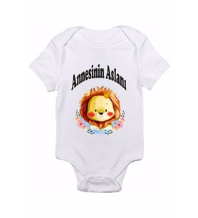 Annesinin Aslanı Baskılı Bebek Body Zıbın
