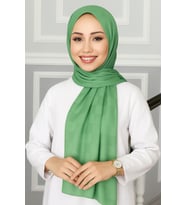 Emproyal Silver Jakar Dama Desenli Şal 75x190 cm (Yağ Yeşili)