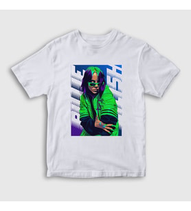 Presmono Unisex Çocuk Beyaz Green Billie Eilish T-Shirt 154278tt