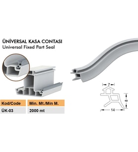 Contacall UK03 Çelik Kapı Fitili Contası Gri 6 Metre