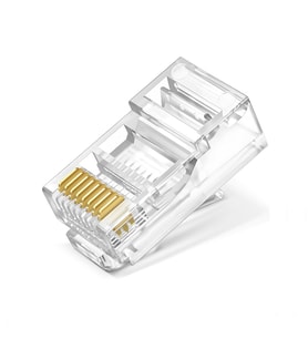 10 Adet 8P8C Plastik RJ45 Soket Ethernet Bağlantı Kablo Konnektörü Açık Uç 8 Pin Şeffaf Cat5 Cat6