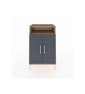 Hyperion Komodin 3 Raflı 2 Kapaklı 60x44x96 Çam-Antrasit