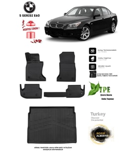 Bmw 5 Serisi E60 2009 Araca Özel 3D Paspas Ve 3D Bagaj Havuzu