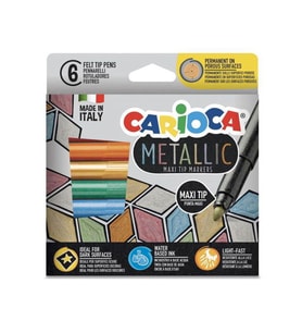 Carioca Metalik Jumbo Keçeli Kalem 6 Renk Maxi Tip 